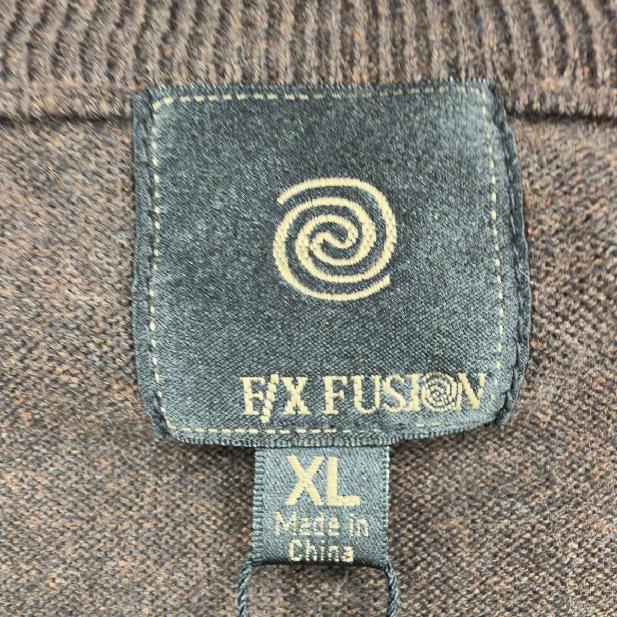 F/X Fusion V-Neck Sweater Mens XL Brown Heather Cotton Blend NWT - take2supply
