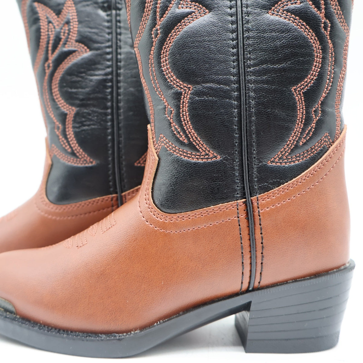 Durango Western Cowboy Boots Kids 10 D Rust Brown Black PBR BT464 New - take2supply