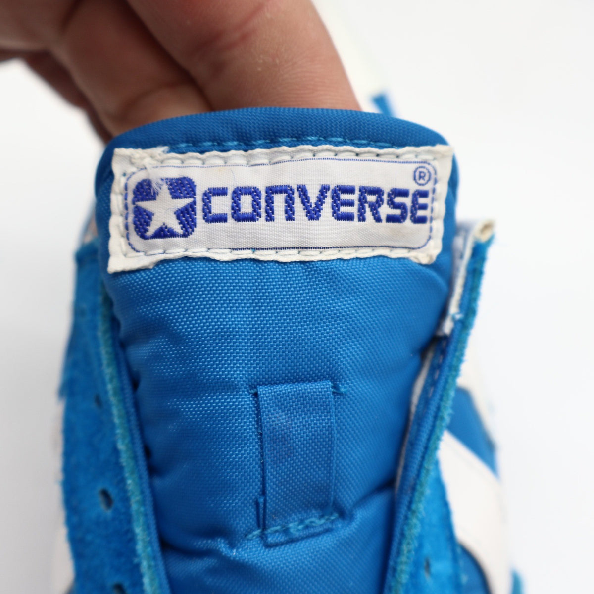 Converse Road Star Boys Size 4 Vintage 80s Blue Suede Nylon Sneakers 28694 NOS - take2supply
