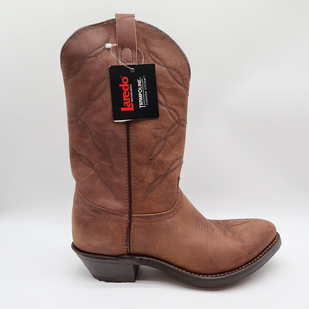 Laredo Western Boots Mens 8.5 D Tan Leather Cowboy Roping 28-1805 NWT - take2supply