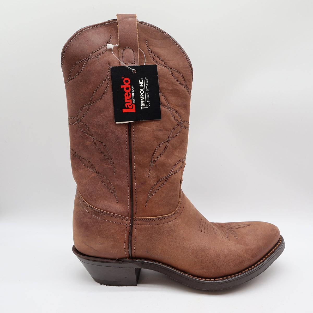 Laredo Western Boots Mens 8.5 D Tan Leather Cowboy Roping 28-1805 NWT - take2supply