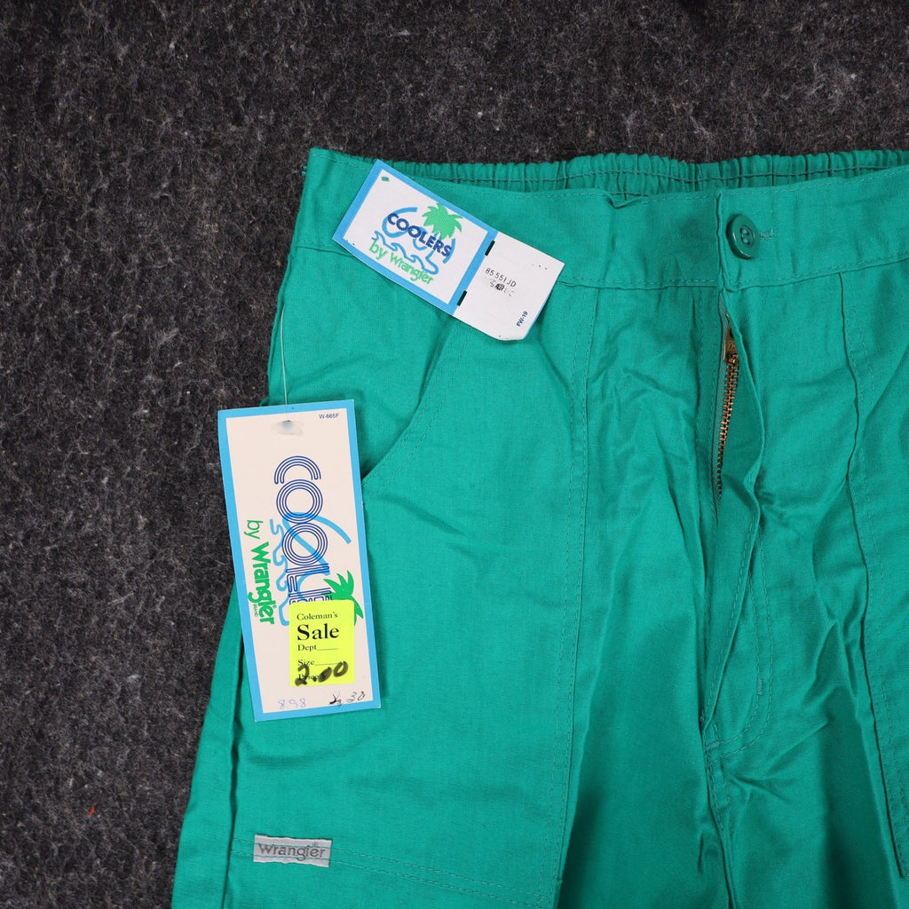 Wrangler Coolers Shorts Mens 30 Vintage 90s Green Cotton Patch Pocket 85551JD - take2supply