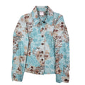 Company Collection Shirt Jacket Womens 8 Y2K Aqua Blue Paisley Floral Textured - take2supply