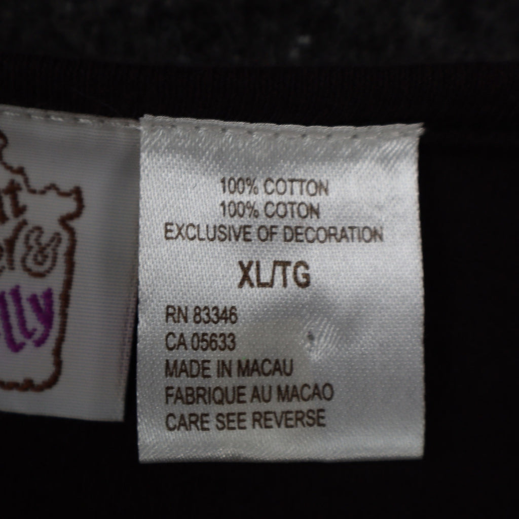 Peanut Butter & Jelly Women XL Brown Cotton Christmas Sleigh Long Sleeve Top - take2supply