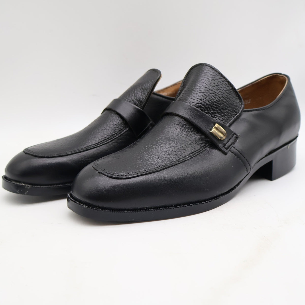 Barclay Slip On Loafers Mens 7 D Vintage Black Leather PermaSole USA 95183 - take2supply