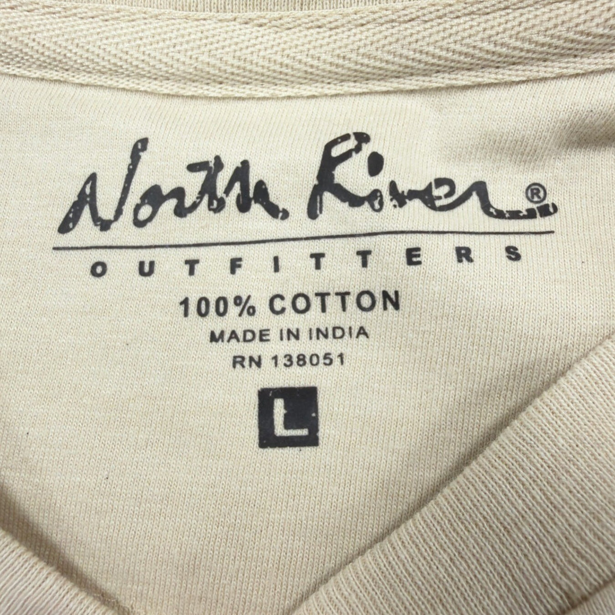 North River Henley Shirt Mens L Oyster Cotton Graphic Hunting Rifle NWT - take2supply