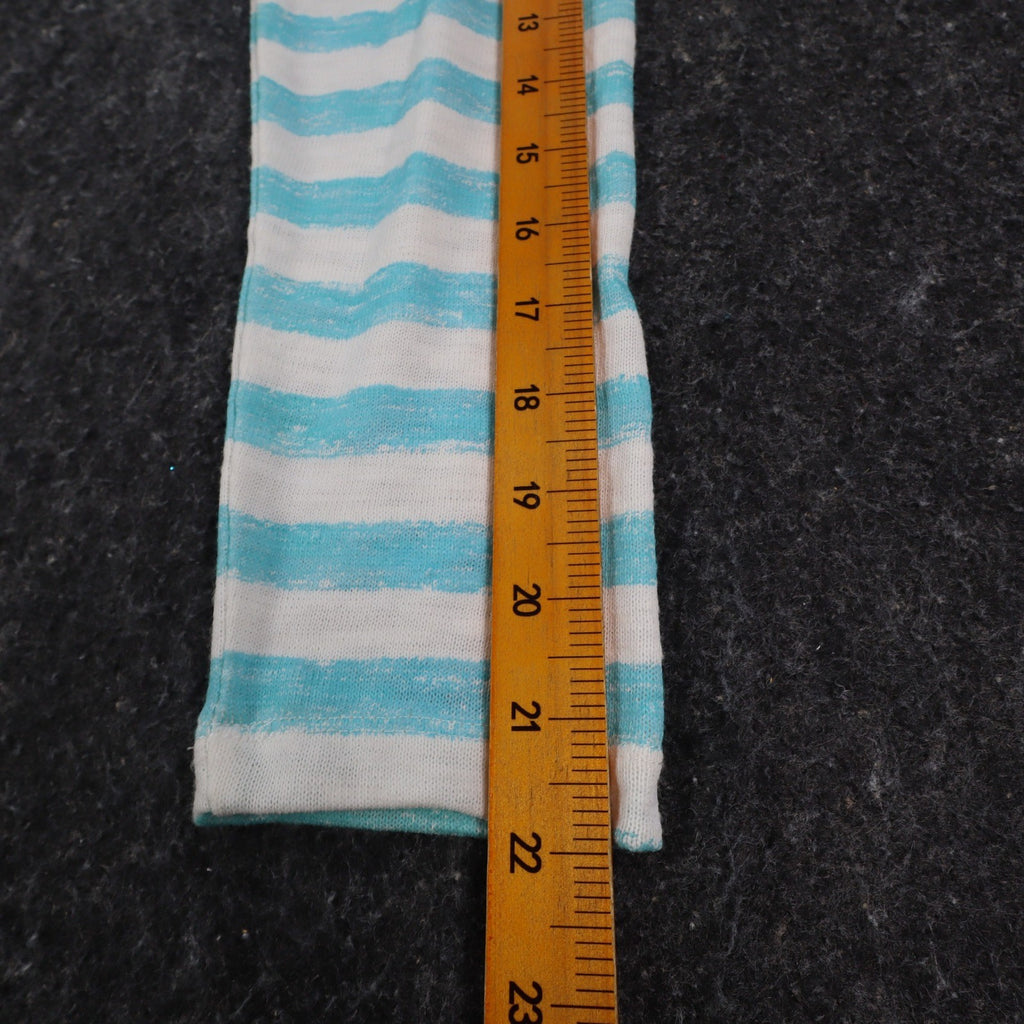 Tribal Jeans Womens S Aqua White Striped Lightweight Hooded Pullover Top NWT - take2supply