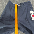 Tommy Hilfiger Vintage 90s Pleated Chino Shorts Boys 7 Navy Cotton NWT - take2supply