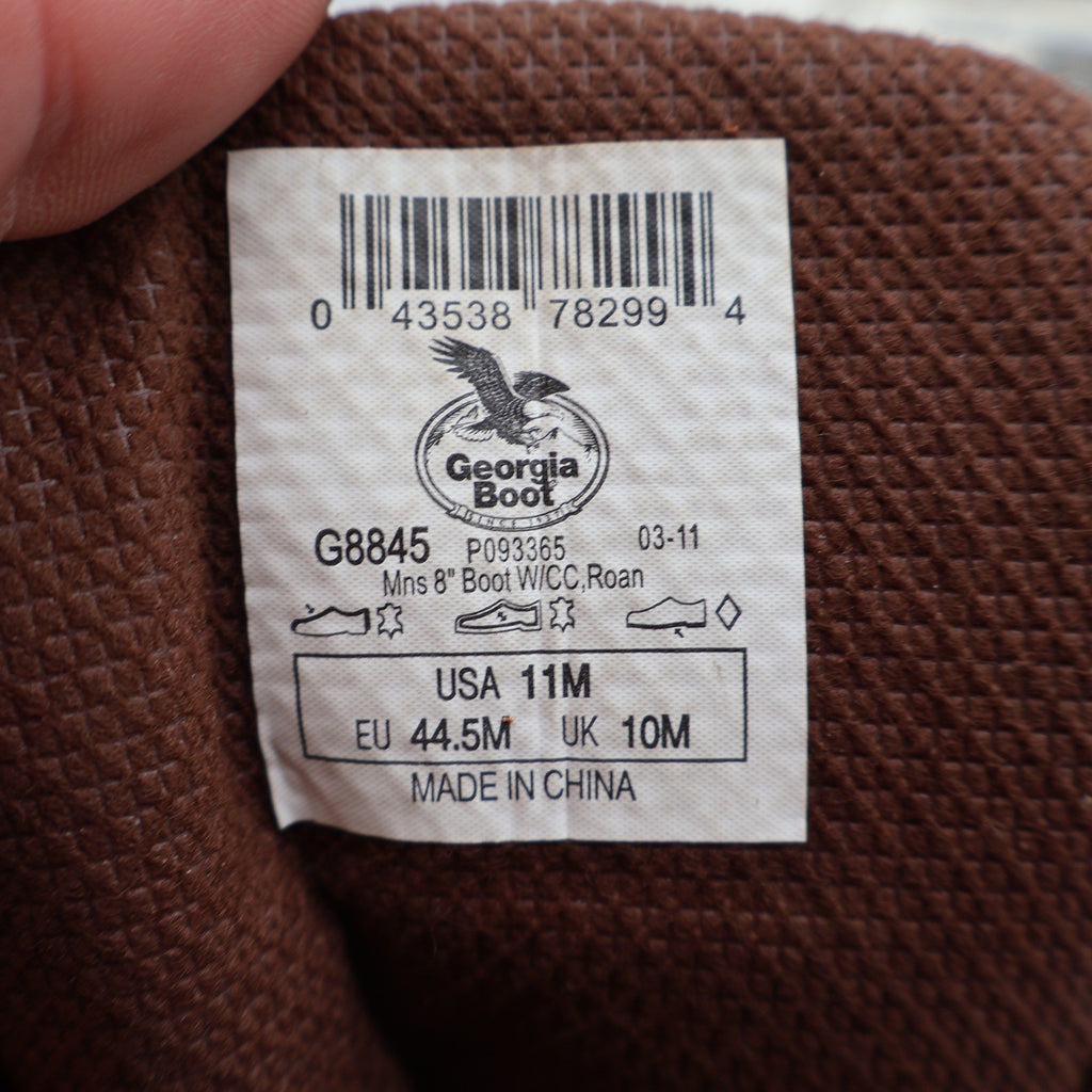 Georgia Boot Carbo-Tec G8845 Mens 11M Work Boots Roan Brown Leather 8 Inch NIB - take2supply
