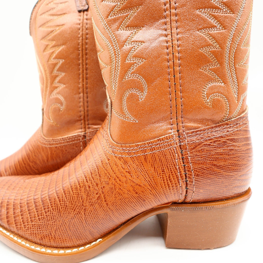 Acme Vintage Western Cowboy Boots Kids 2.5 D Brown Leather Deadstock NWT - take2supply