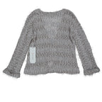 Erin London Cardigan Womens Small Stone Metallic Eyelash Fuzzy Knit Bell Sleeve - take2supply