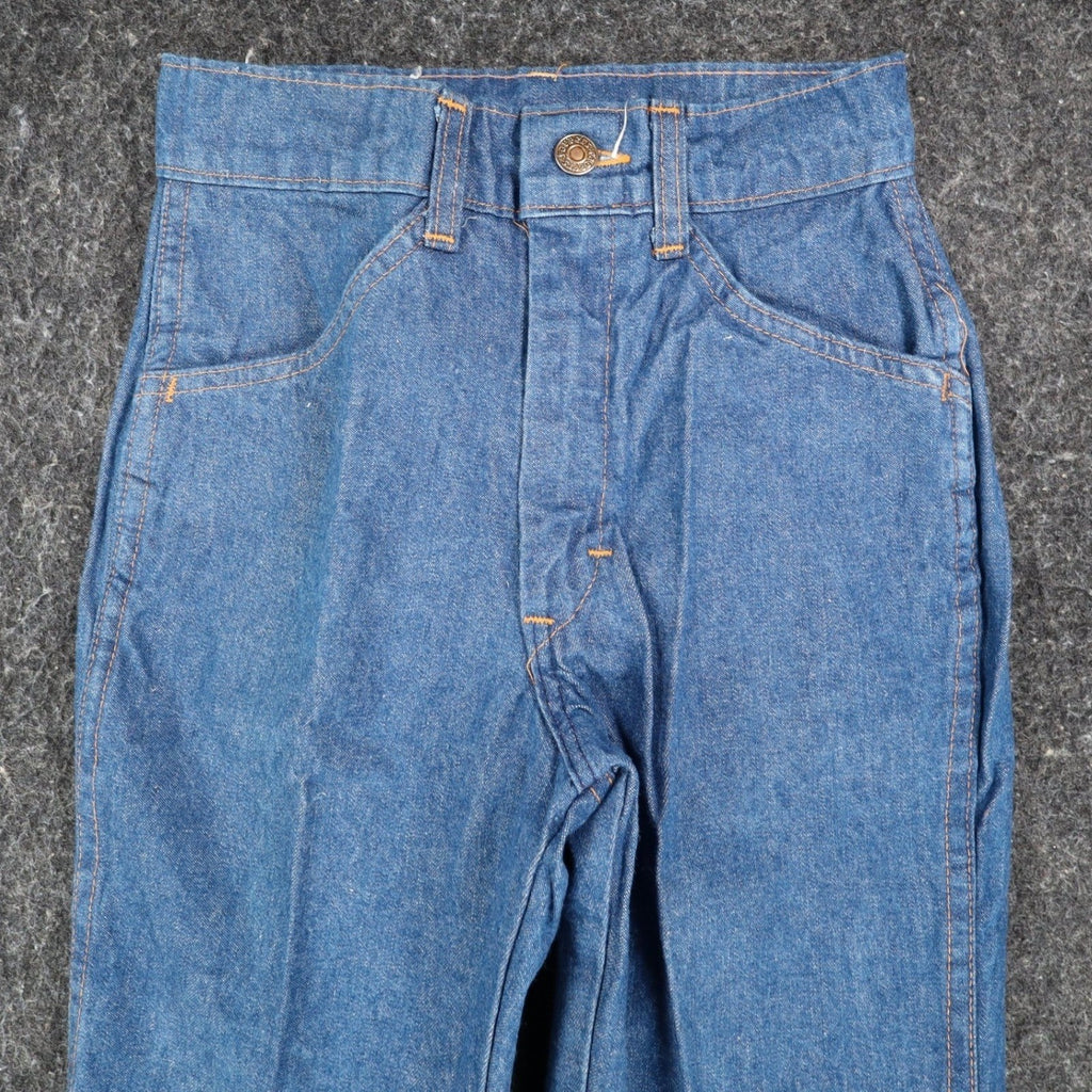 DeeCee Rappers Vintage 70s Flare Jeans Boys 14 W25 L28.5 Blue Cotton USA NWT - take2supply