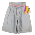 Lee Baggy Fit Denim Shorts Girls 14 R Vintage 90s Aged Blue Cotton Belted USA - take2supply