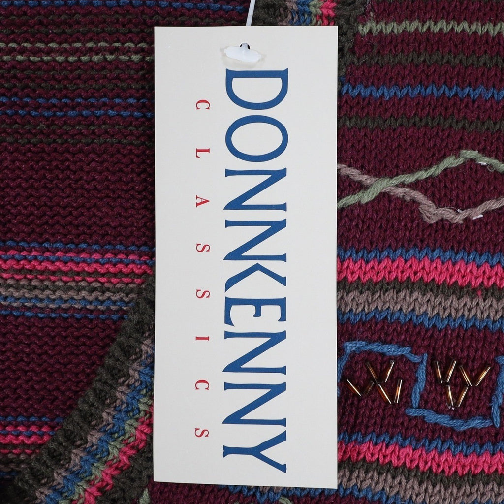 Donnkenny Classics Sweater Vest Womens M Vintage 90s Burgundy Beaded Knit Vest - take2supply