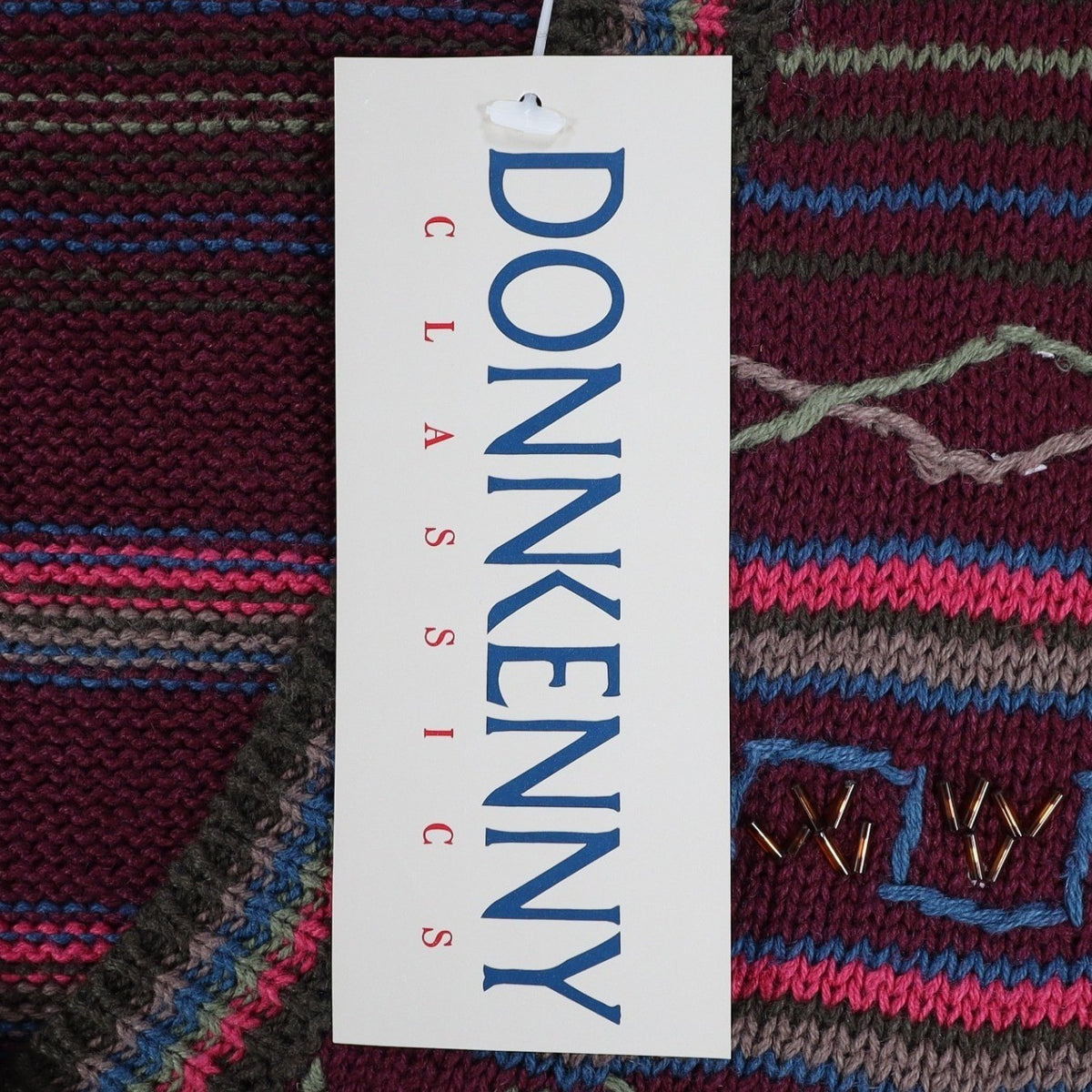 Donnkenny Classics Sweater Vest Womens M Vintage 90s Burgundy Beaded Knit Vest - take2supply