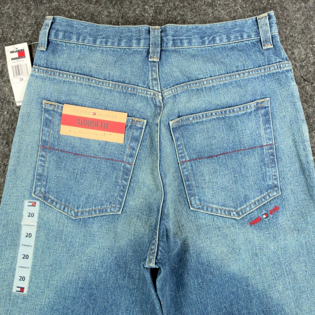 Tommy Hilfiger Y2K Slouch Fit Jeans Boy 20 Blue Cotton NWT Deadstock - take2supply