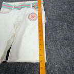 Levi's Y2K Denim Bermuda Shorts Girls 10 White Ramie Blend NWT - take2supply