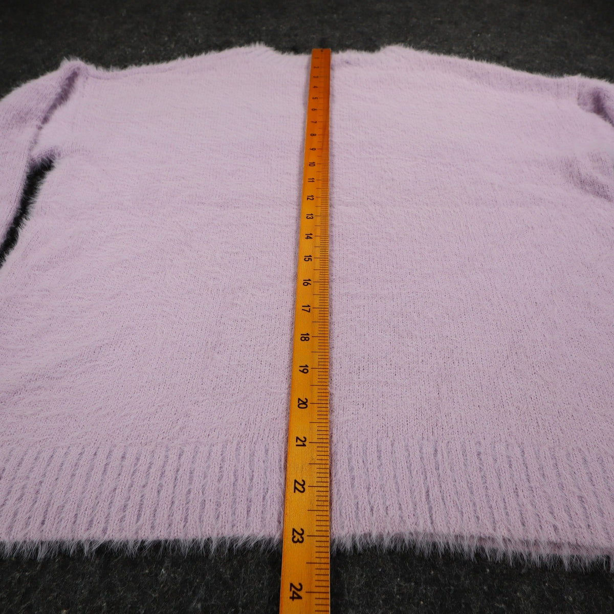 Hem & Thread Weekend Sweater Womens Large Lavender Fuzzy Eyelash Knit Graphic - take2supply