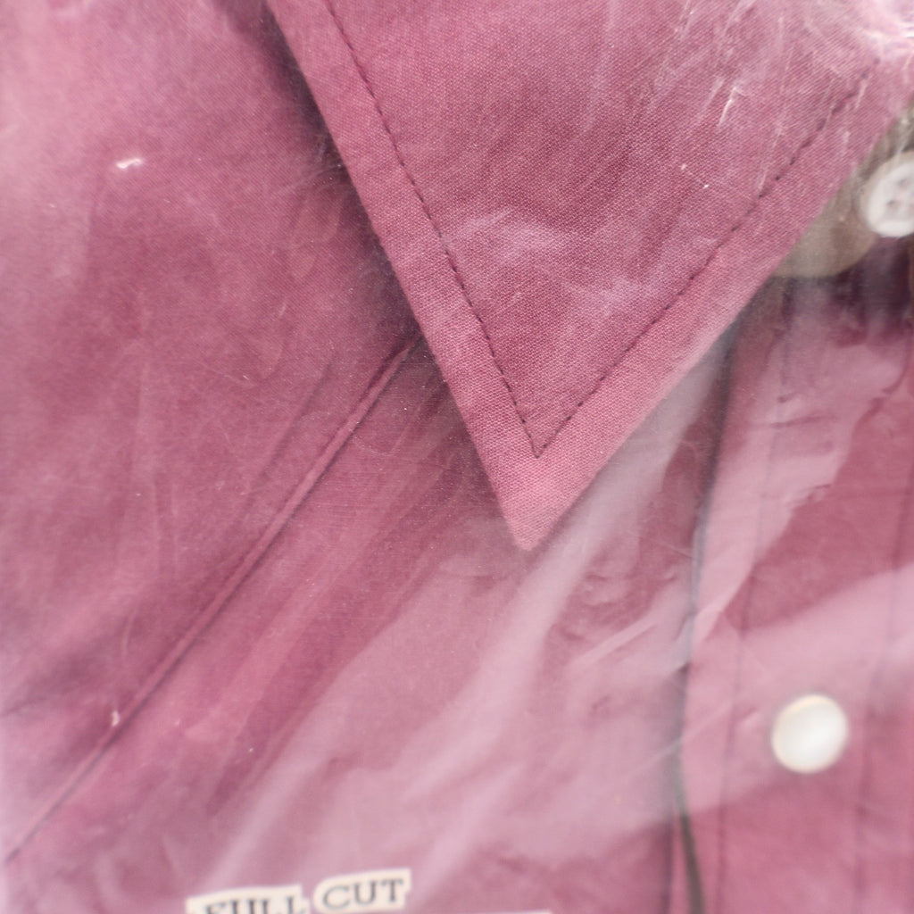 Ely Cattleman Western Shirt Mens 15.5 Vintage Burgundy Pearl Snap Half Sleeve - take2supply