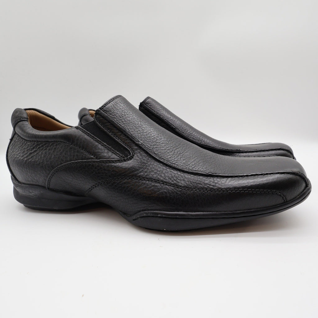 Hush Puppies Santiago Men 12 Black Leather Slip On Loafer Shoes H100530 Bounce - take2supply