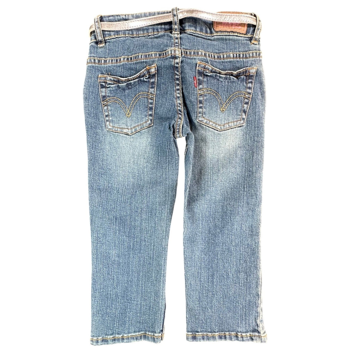 Levi's Vintage Y2K Capri Jeans Girls Size 8 Blue Denim Medium Wash NWT - take2supply