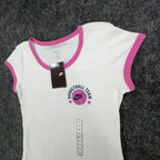 Nike Y2K Ringer Tee Girls XL White Pink Basketball Team 216485 NWT - take2supply