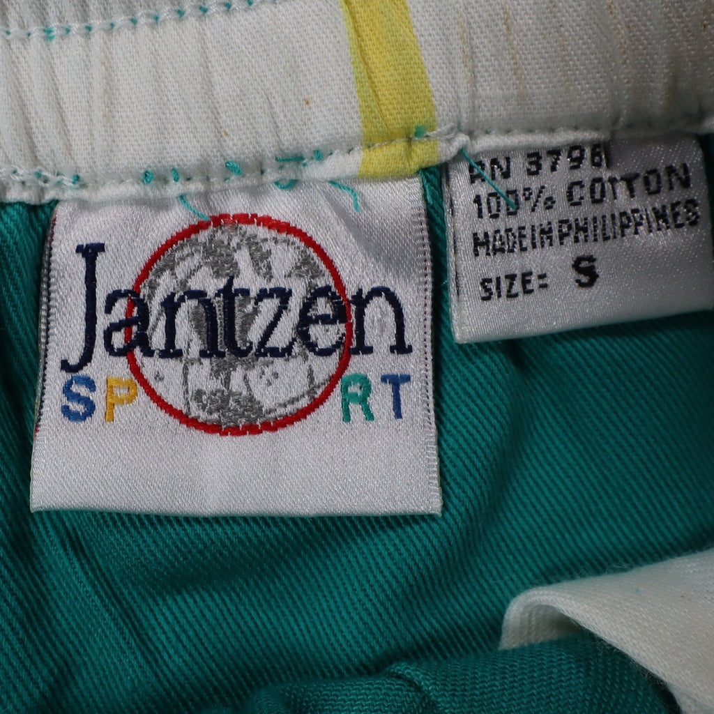Jantzen Sport Shorts Mens S Vintage 90s Lagoon Green Cotton Braided Drawstring - take2supply