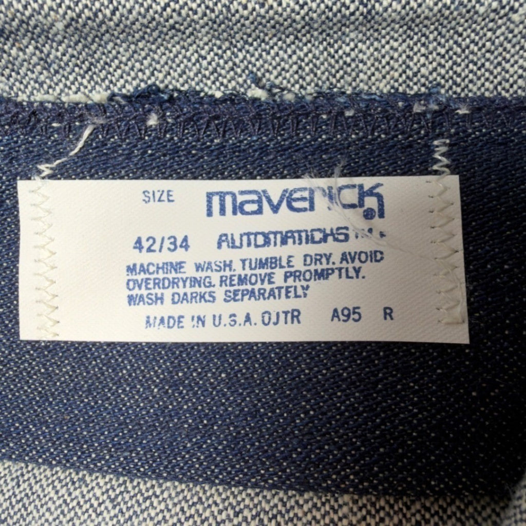 Maverick Vintage 1970s Bootcut Jeans Mens 42x34 Dark Wash Cotton Denim NOS NEW - take2supply
