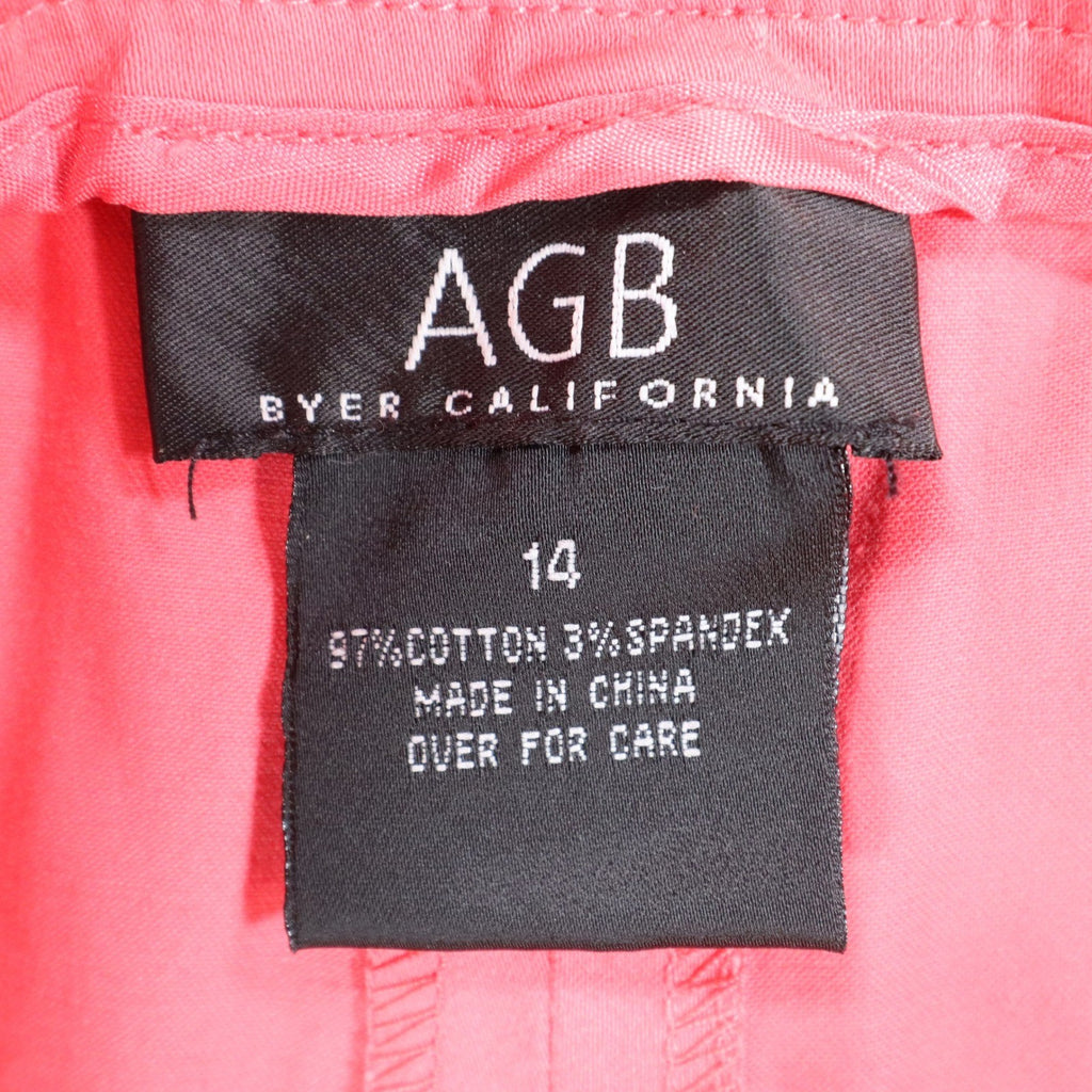 AGB Byer California Capri Pants Womens 14 Coral Cuffed Stretch NWT Deadstock - take2supply