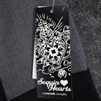 Sequin Hearts Sheath Dress Womens 13 Gray Black Trim Cap Sleeve Career Bodycon - take2supply