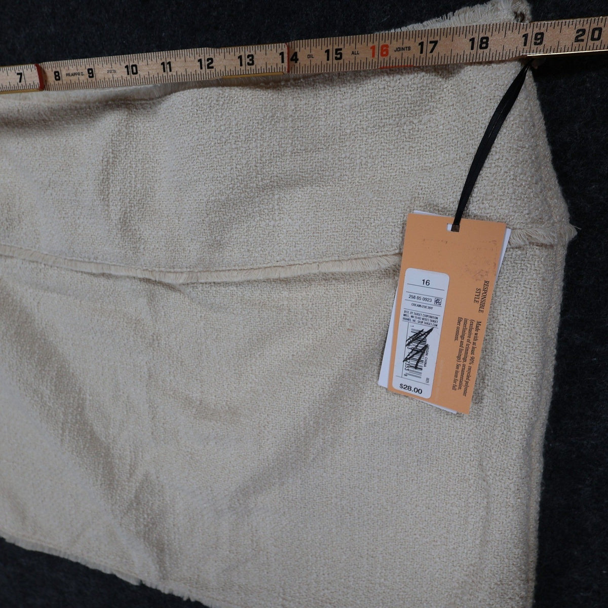 Future Collective Mini Skirt Womens 16 Cream New Textured Raw Hem Fringe - take2supply