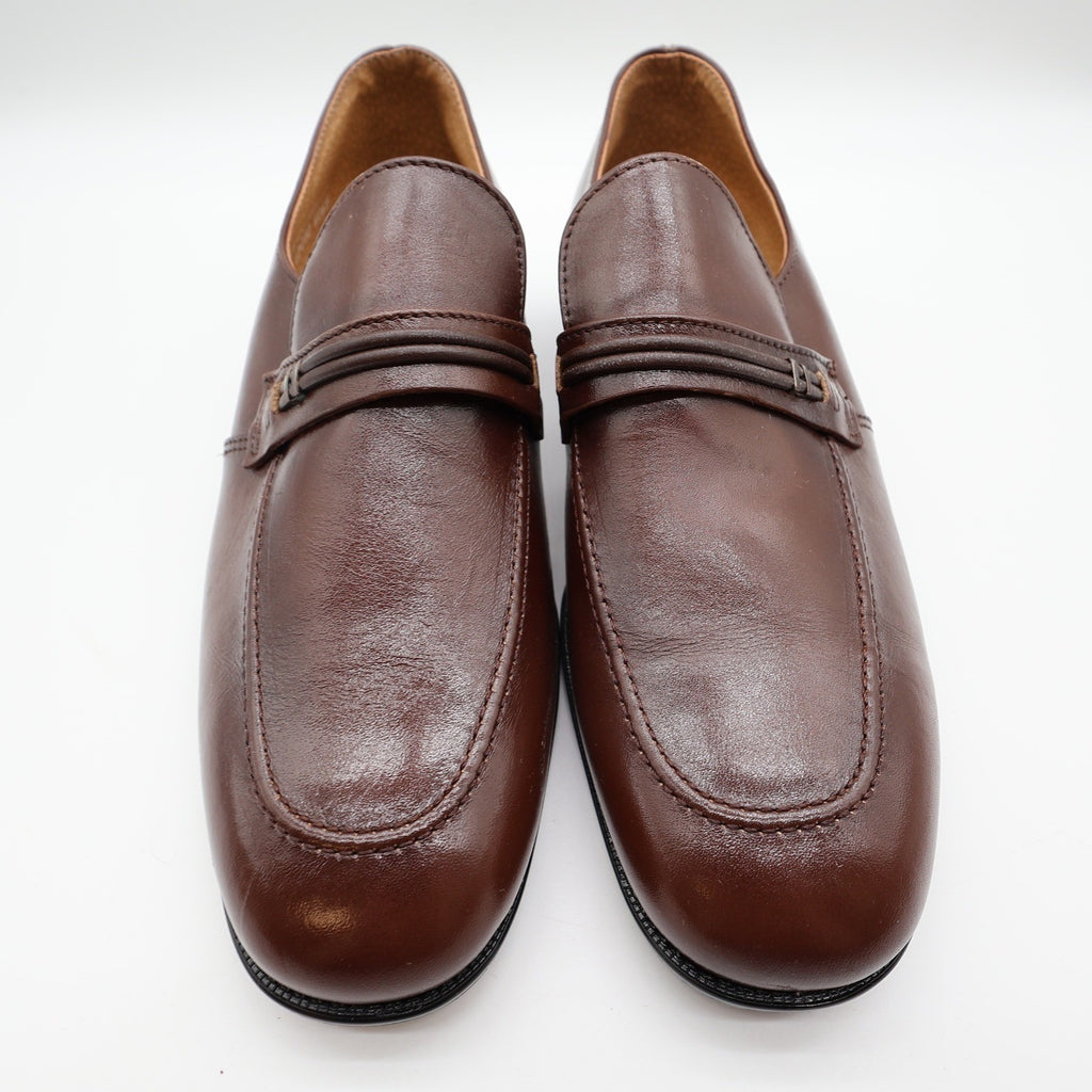Barclay Loafers Mens 10.5 D Vintage Brown Leather Slip On Dress Shoes USA Made - take2supply