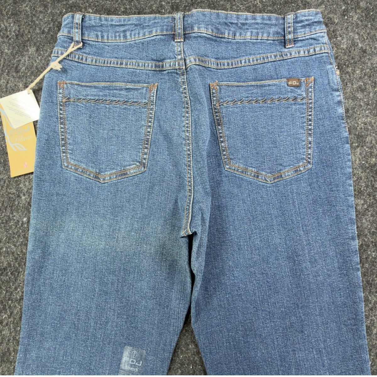 FDJ Olivia Flare Jeans Women 12 Blue Stretch Mid Rise Denim NWT New - take2supply