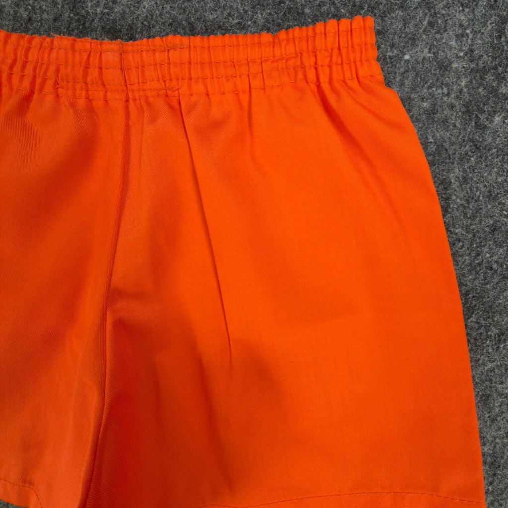 Fruit of the Loom Vintage 70s Gym Shorts Boys XS Orange Cotton NWT - take2supply