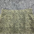 She + Sky Snake Print Mini Skirt Womens Medium Green Cotton Distressed NWT - take2supply