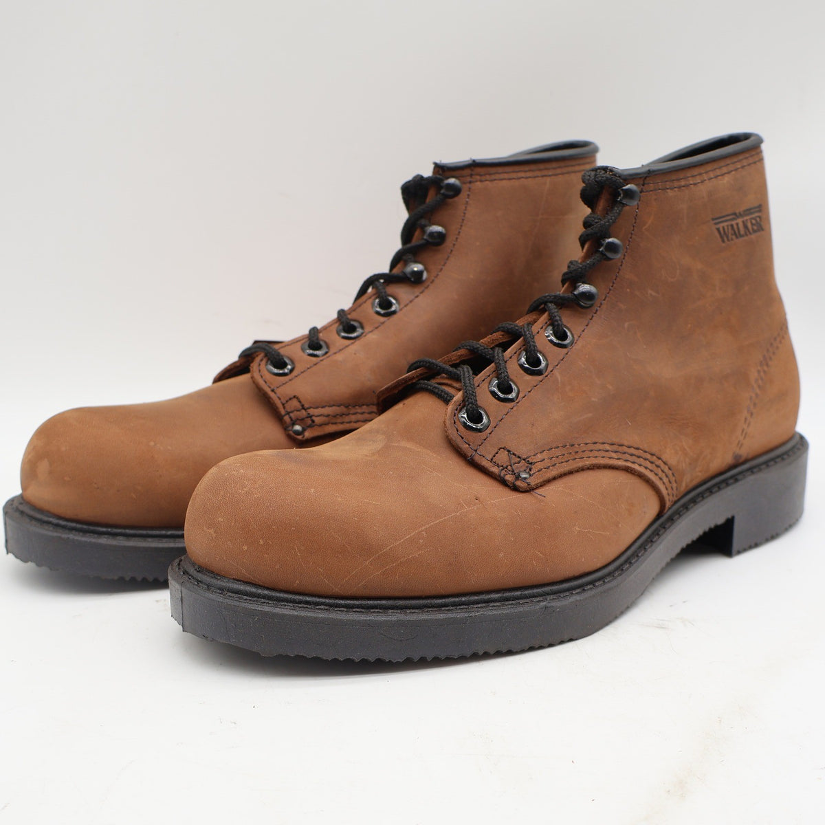 Walker Work Boots Mens 10 D Vintage Made in USA Brown Leather Lace Up 685 NEW - take2supply