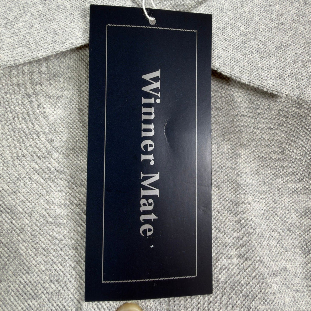 Winner Mate Long Sleeve Polo Shirt Mens Medium Gray Cotton NWT New - take2supply