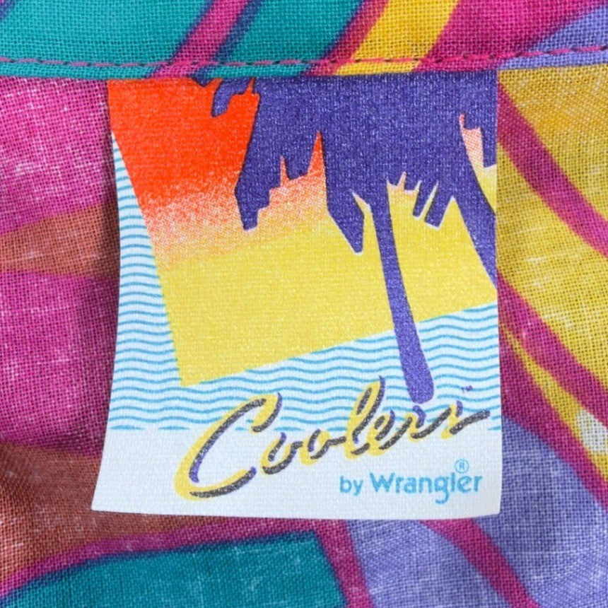 Wrangler Vintage 90s Coolers Shirt Mens XL Pink Abstract Cotton NWT Deadstock - take2supply