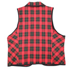 Lucia Plaid Vest Womens Size 12 Vintage 90s Red Tartan Button Front Made in USA - take2supply