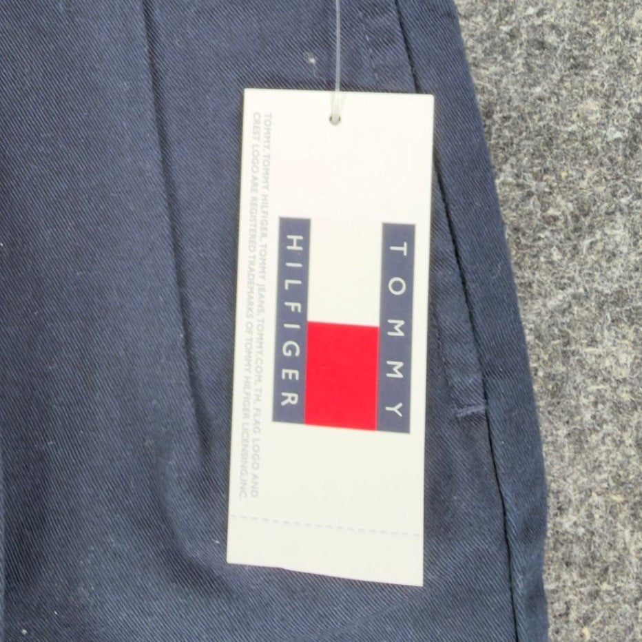 Tommy Hilfiger Vintage 90s Pleated Chino Shorts Boys 7 Navy Cotton NWT - take2supply