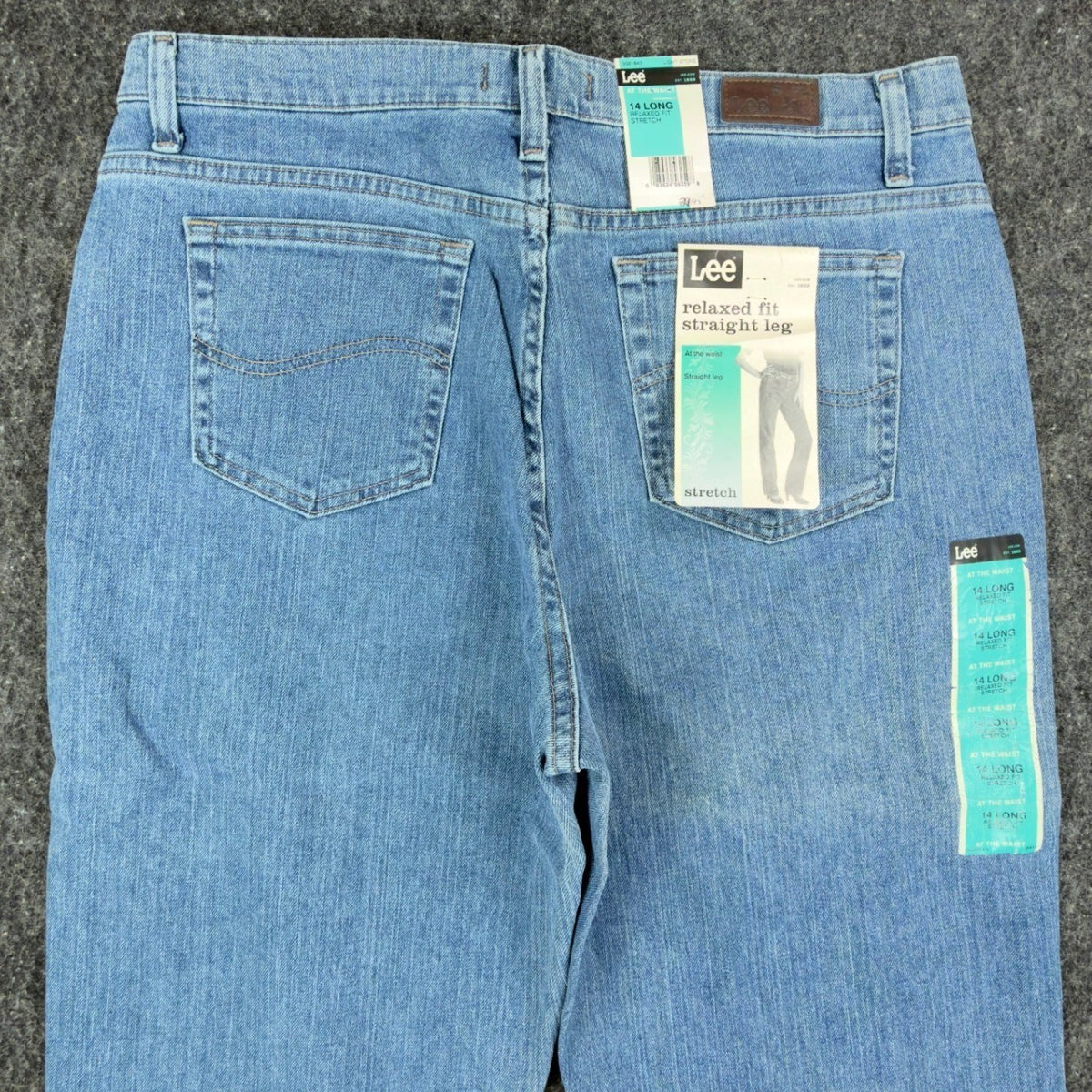 Lee Relaxed Fit Straight Leg Jeans Womens 14 Long Light Stone Denim NWT - take2supply