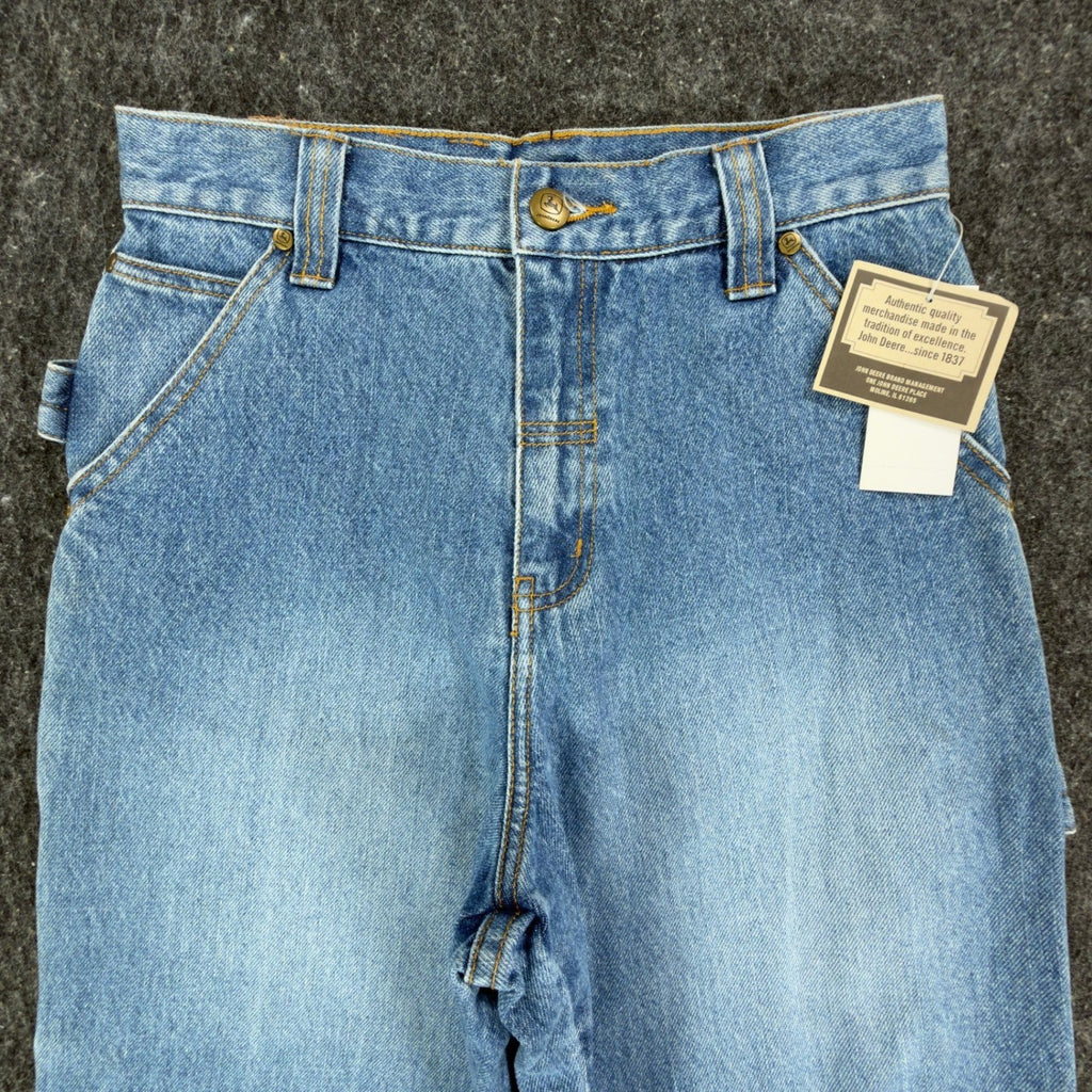 John Deere Y2K Carpenter Shorts Kids 12 Blue Denim NWT Stone Wash Workwear Denim - take2supply