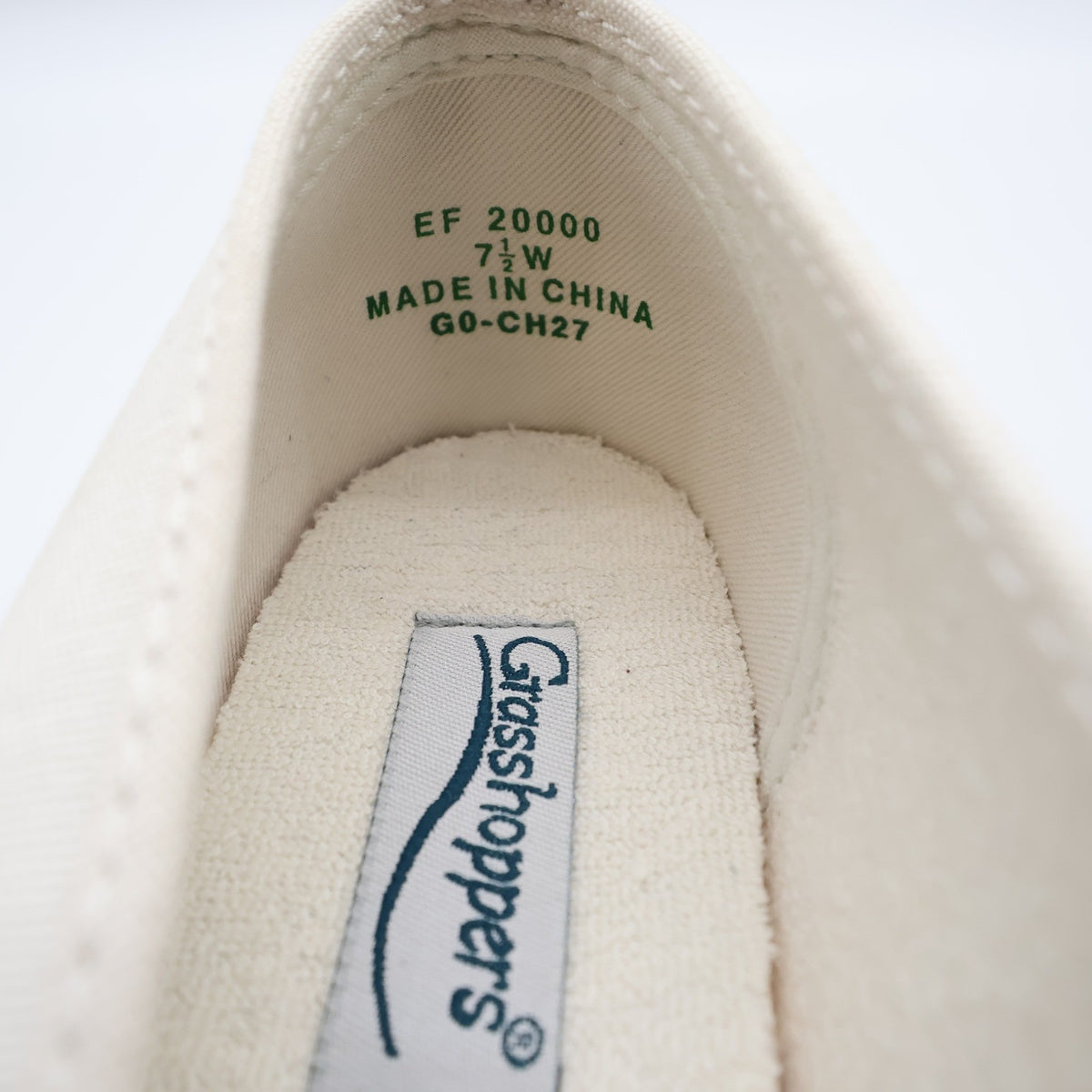 Grasshoppers Skipjack II White Canvas Shoes Womens 7.5 W Wide Hook Loop EF20000 - take2supply