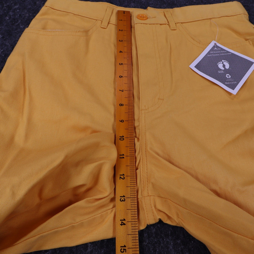 Hang Ten Vintage Shorts Womens 11/12 Yellow Cotton High Rise Made in USA NWT - take2supply