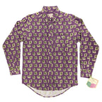 Wrangler Vintage 90s Button Down Shirt Mens M Purple Cotton NWT Rugged Wear - take2supply