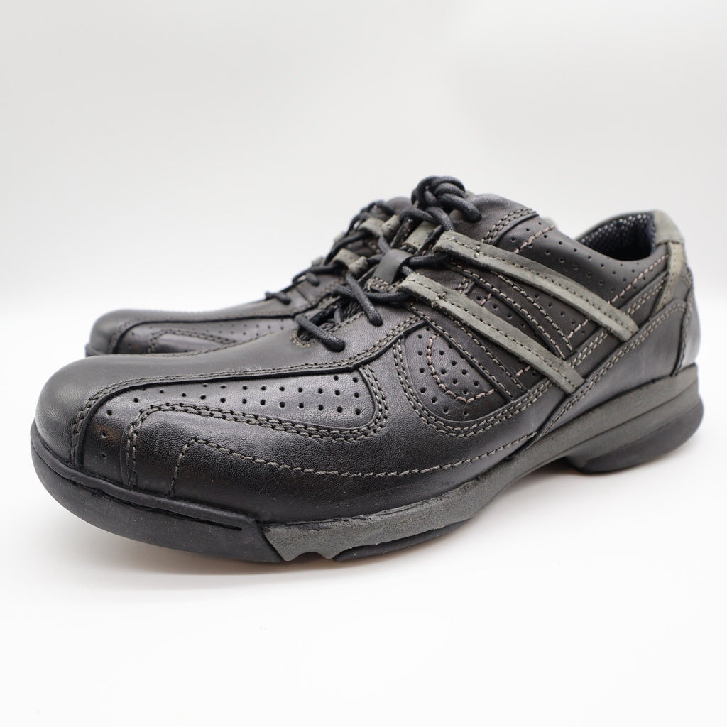 Hush Puppies Integrate Black Leather Walking Shoes Mens 9 Medium H101169 New - take2supply