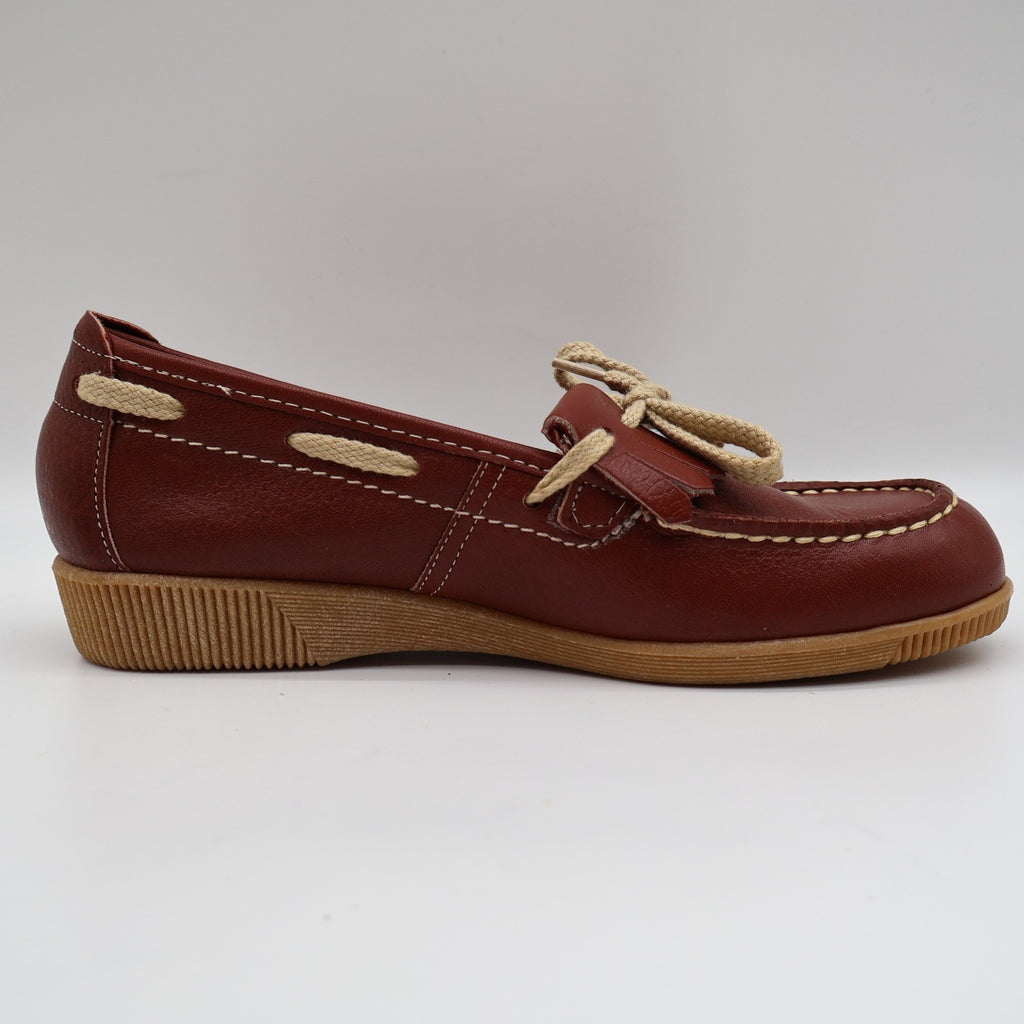 Dashers Kiltie Loafers Kids Size 3 C Vintage Burgundy Leather Shoes Deadstock - take2supply