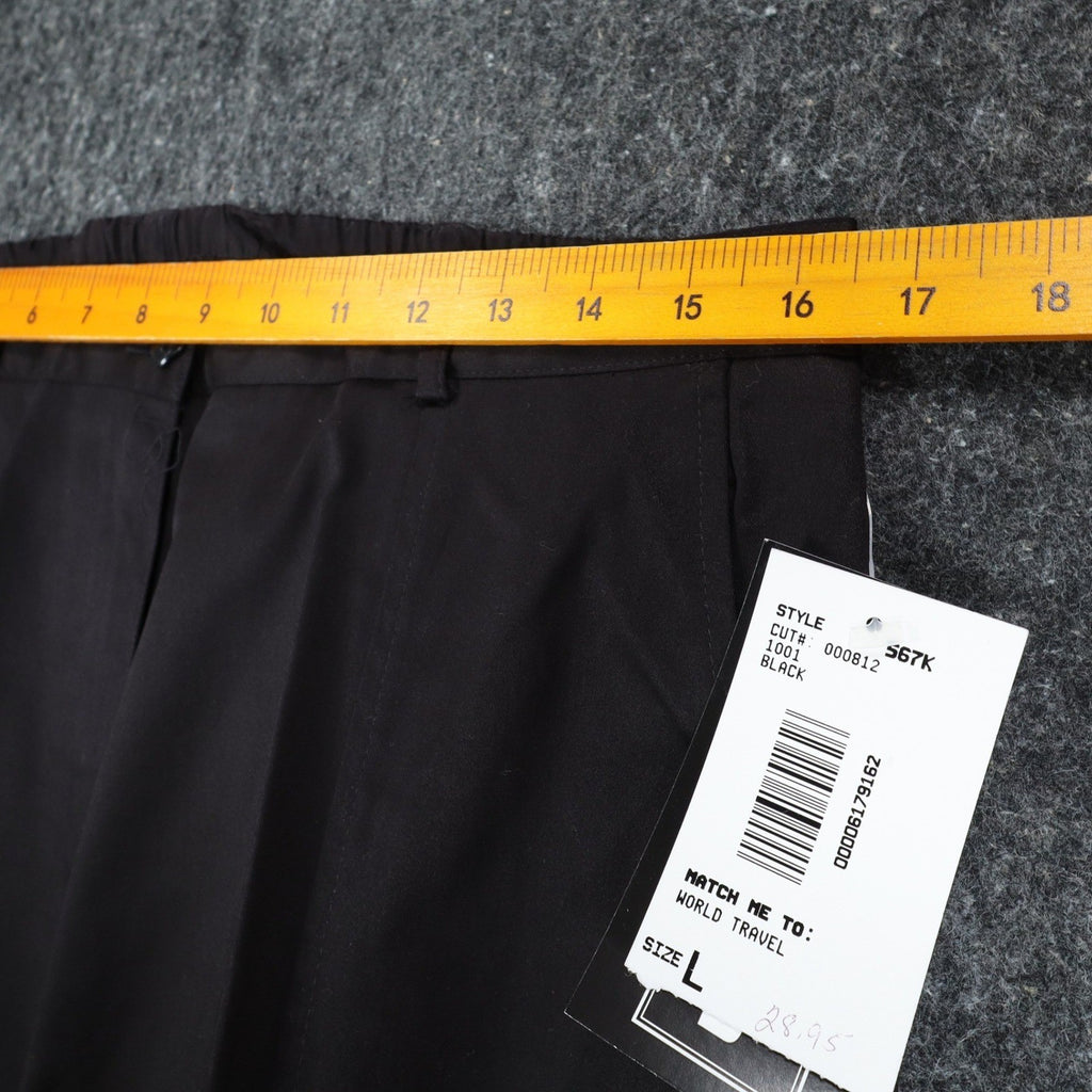 N Touch Pants Womens Large Black Stretch Cotton Elastic Waist Straight Leg C993 - take2supply