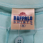 Buffalo Shirts Henley M Mens Aqua Blue Long Sleeve Skier Graphic Waffle Knit NWT - take2supply