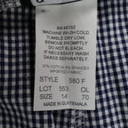 Southern Lady Pants Womens 14 Navy White Gingham Cotton Stretch Side Zip NWT NOS - take2supply